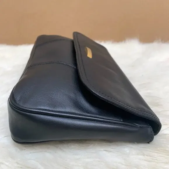 CABIN CREEK Soft Black Leather Vintage Flap Clutch Purse - Picture 6 of 15